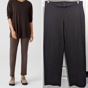 Eileen Fisher | Washable stretch crepe mid-waist pant in dark brown